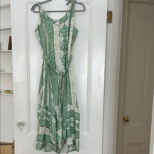 Roller Rabbit Asymmetrical Green and White Dress
